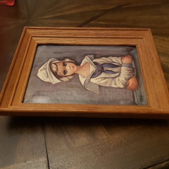 Vintage Sailor Girl Framed Art 8x10 By EDEN - Picture 3 of 9
